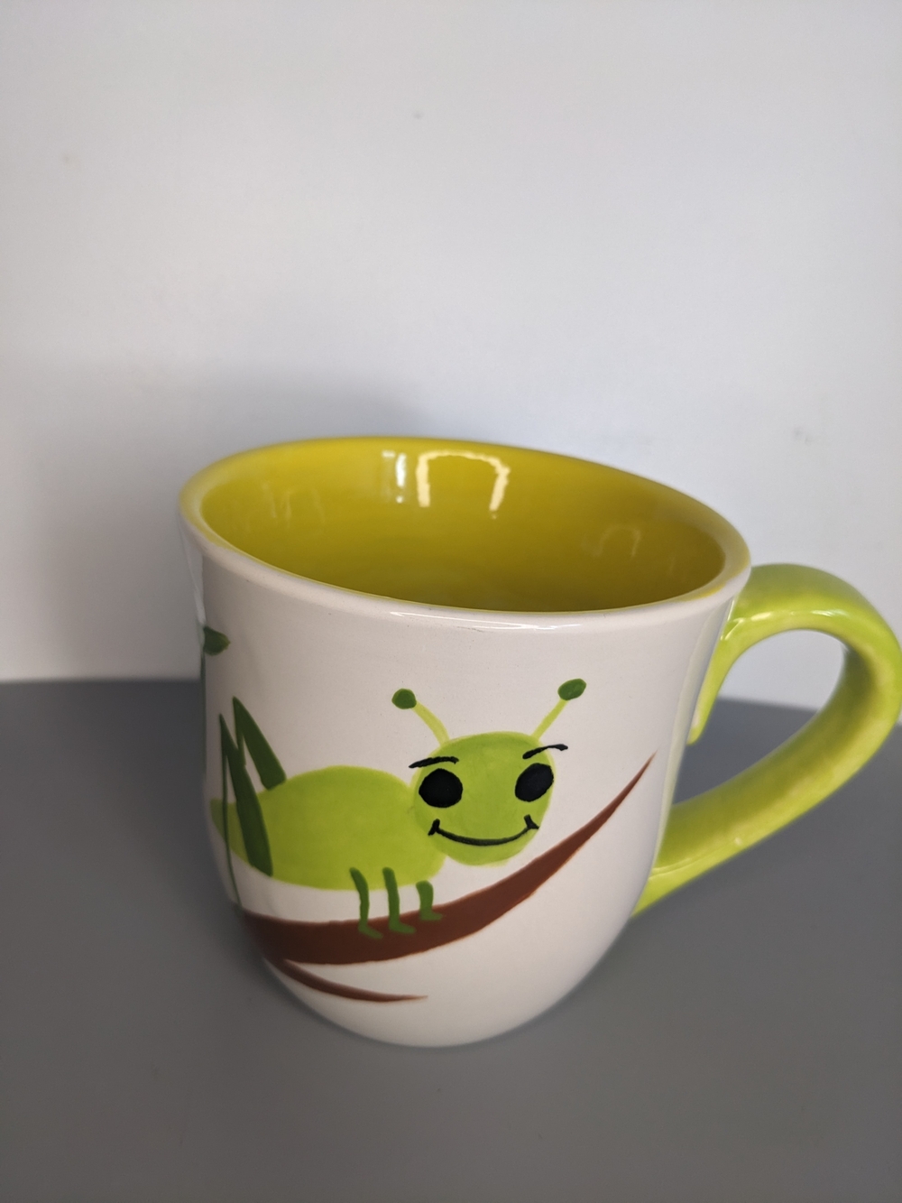 Artisan Crafted Mug Large Ceramic Cricket Hand Painted Numbered Nature Novelty